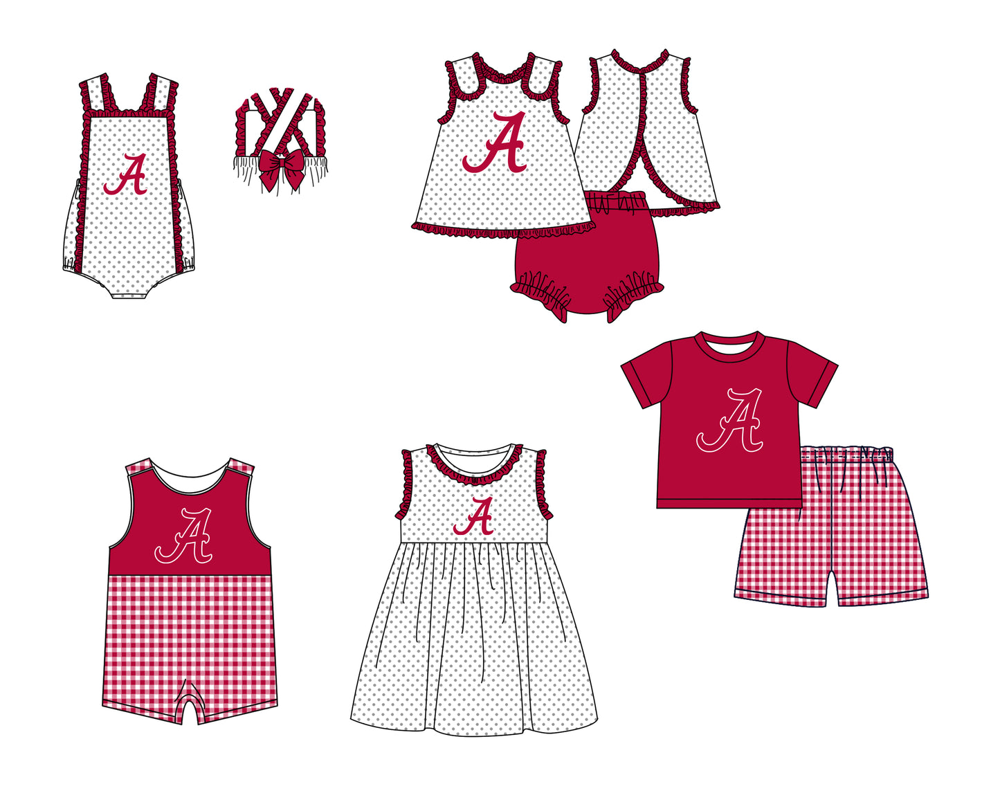 ( Moq 5 ) Baby Girls Kids Sleeveless A Dots Red Bows Team Romper