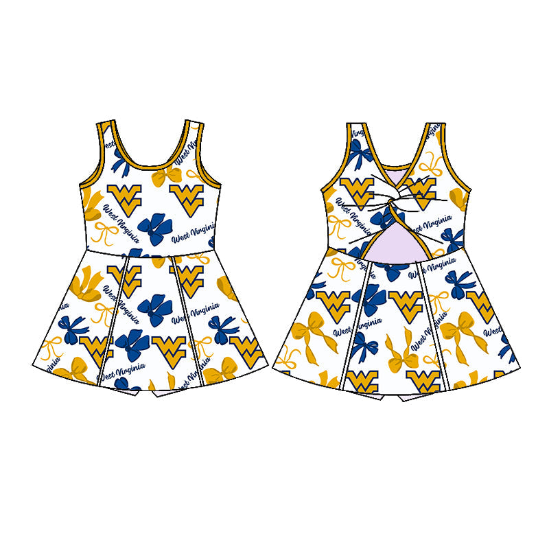 ( Moq 5 each style ) Baby Girl Team WV Bows Sibling Dress Set 5.23