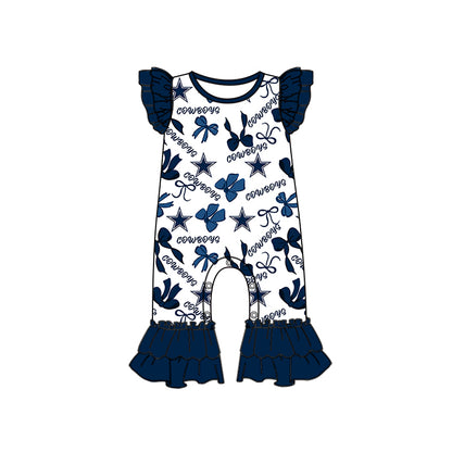 ( Moq 5 each style ) Baby Girl Toddler Stars Team Bows Sibling Romper Dress Set 7.12