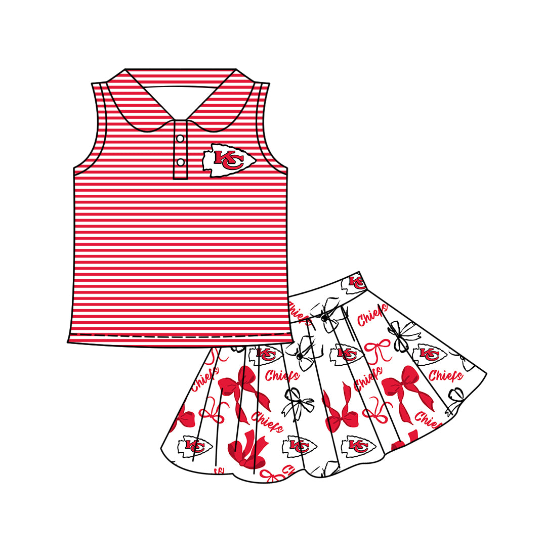 ( Moq 5 each style ) Baby Girl Toddler KC Team Bows Sibling Romper Dress Set 7.10