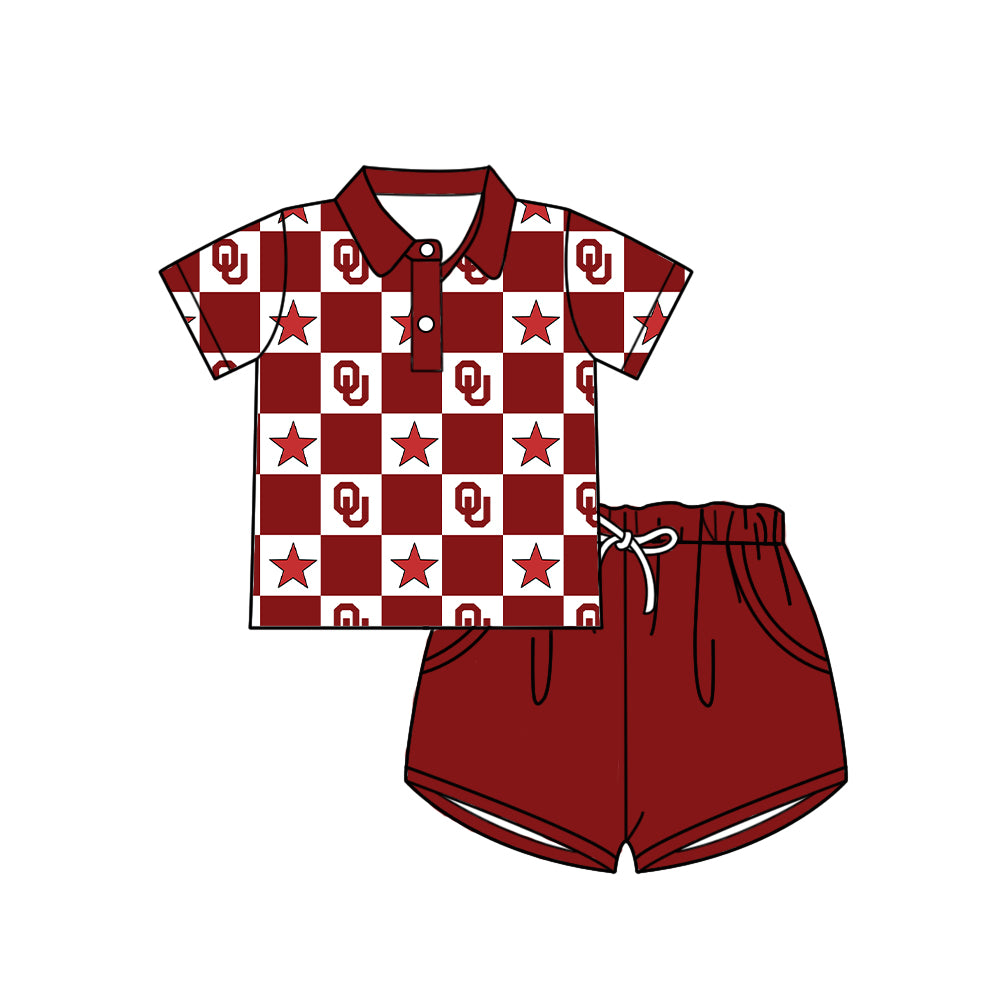 ( Moq 5 Each Style ) Baby Boys Girls Toddler Bows Red Plaid Team Sibling Shorts Dress Sets Clothes