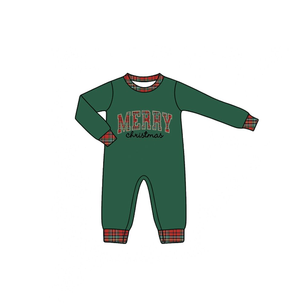 ( Moq 5 ) Preorder Baby Boys Infant Green Long Sleeves Marry Christmas Romper Clothes
