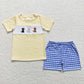 Baby Boy Girl Embroidery Dogs Sibling Shorts Rompers Clothes Sets