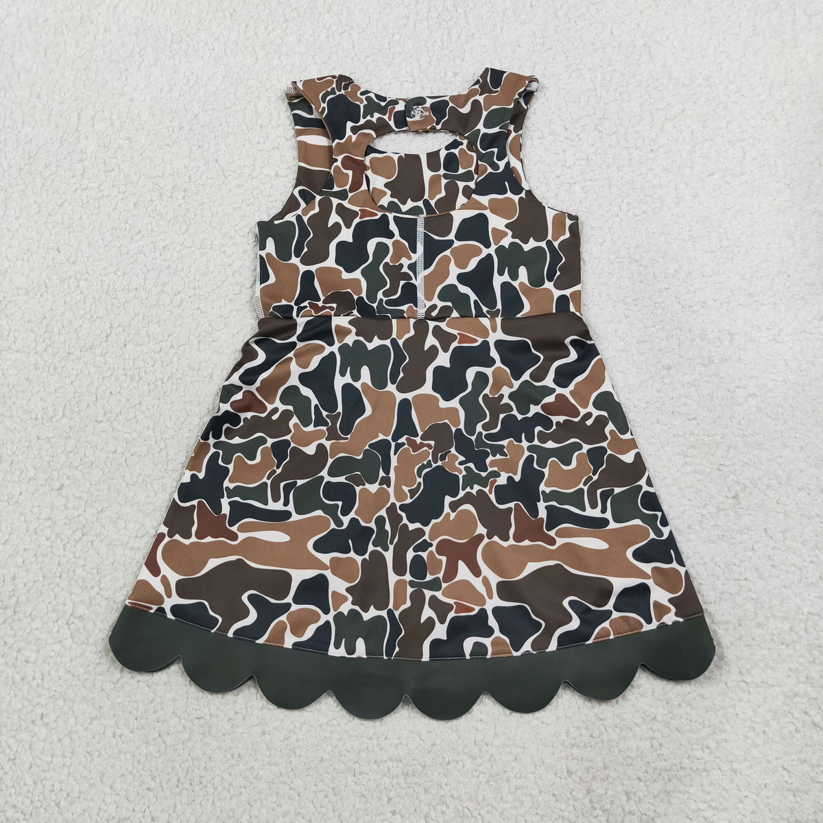 Baby Girls Kids Brown Green Camo Bows Shorts Scallop Dress Yoga Active Clothes RTS