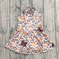 Baby Girl Straps Bows Leopard Knee Length Yoga Active Dress