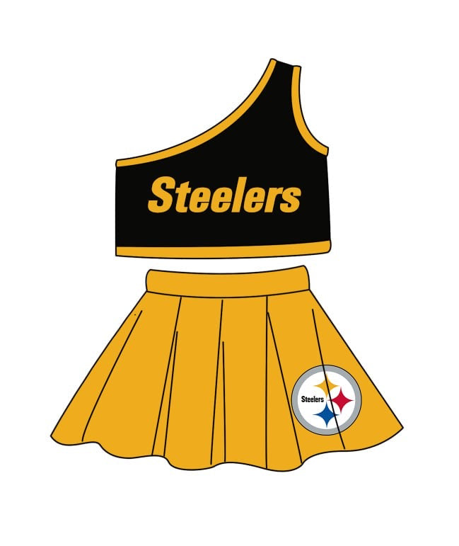 Baby Girl Steelers Team Tops Skirt Set