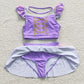 S0145 Baby Girl Princess Purple Swimsuit Summer Bathing Suit Outfit