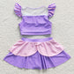 S0145 Baby Girl Princess Purple Swimsuit Summer Bathing Suit Outfit