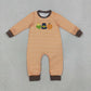 Sibling Baby Boys Kids Long Sleeves Embroidery Pumpkins Stripes Romper Set Clothes RTS