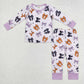 Baby Girl Long Sleeves Halloween Bows Shirt Pants Pajamas Bamboo Set