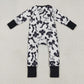 Baby Girl Kids Long Sleeves Black Bows Zipper Romper RTS
