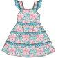 Baby Girl Flower Bows Sibling Matching Dress Romper Blue Clothes Set ( Moq 5 Each style )