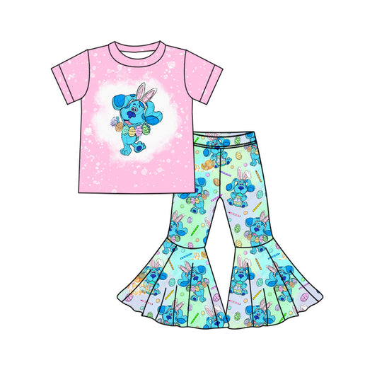 Baby Girl Short Sleeves Dog Easter Shirt Bell Pants Set Moq 5