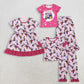 Sibling Baby Girls Kids Short Sleeves Music Character Dress Sets Clothes RTS