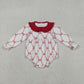 Baby Girls Infant Long Sleeves Red Bows Ruffle Bubble Romper RTS