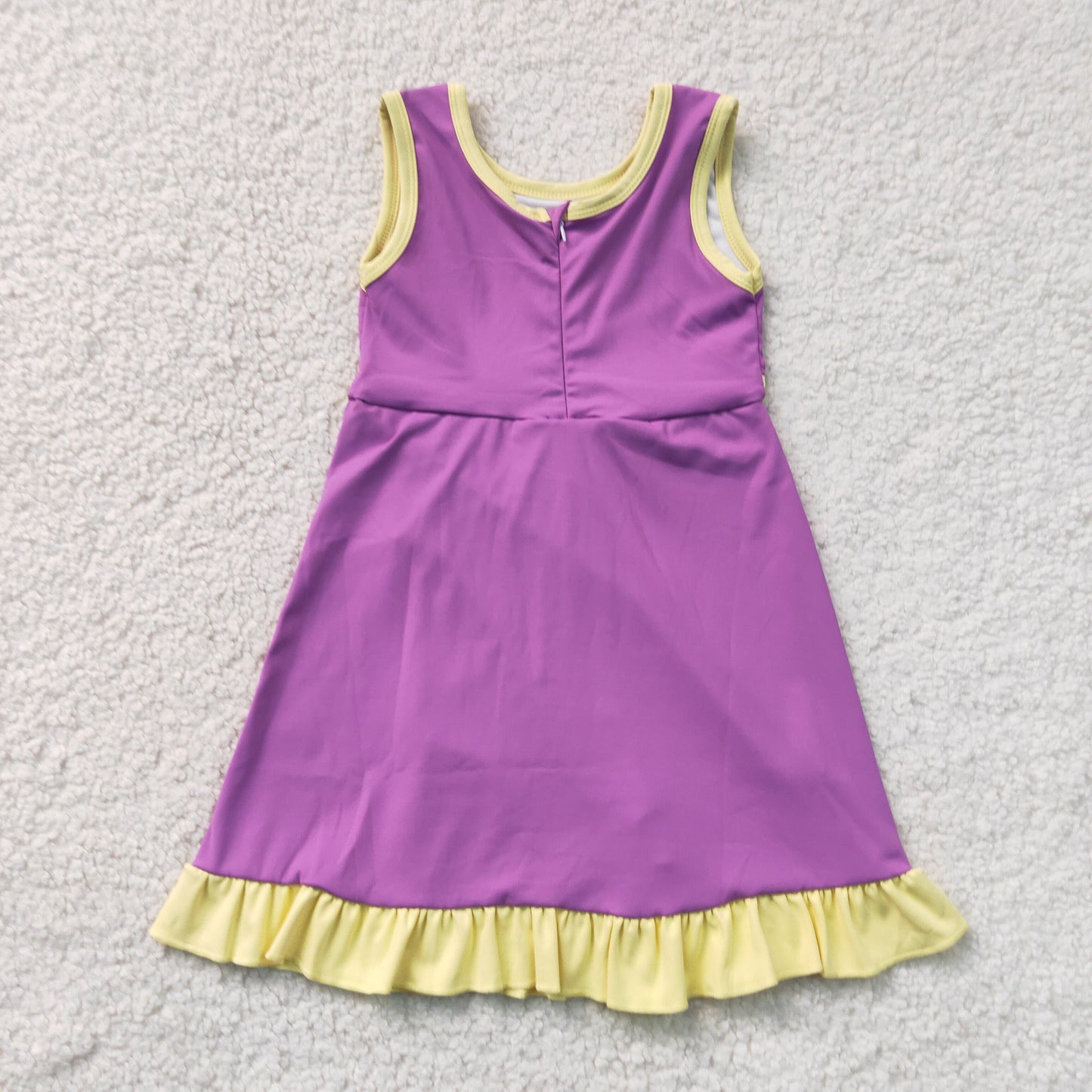 Baby Girls Kids Sleeveless Shorts Yellow Scallop Purple Dress Yoga Active Clothes RTS
