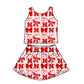 ( Moq 5 each style ) Baby Girl Toddler Team Red Bows Sibling Dress Set 6.26