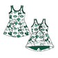 ( Moq 5 each style ) Baby Girl Toddler Football Team Green Bows Sibling Skort Dress Set 6.6
