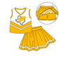 ( Moq 5 each style ) Baby Boy Girl Team Cheer Sibling Shirt Yellow Bows Jumpsuit Dress Set 8.1