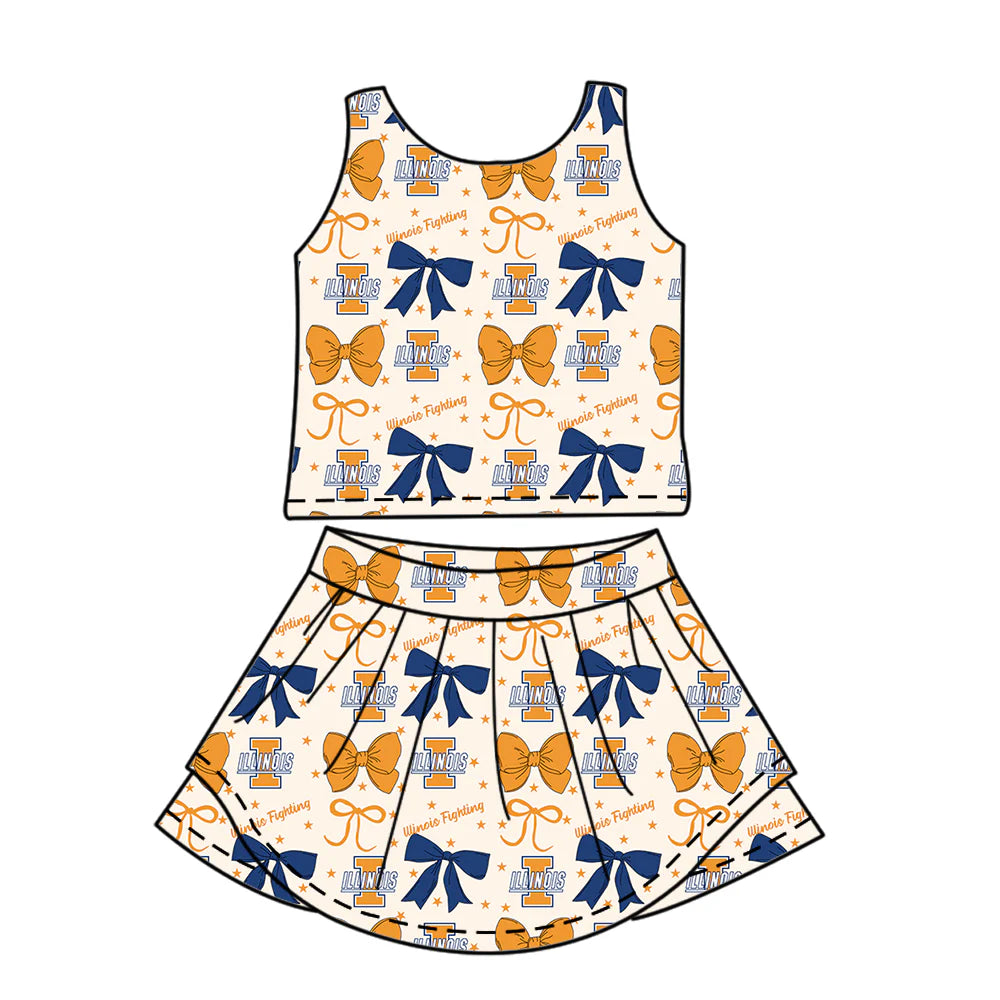 ( Moq 5 each style ) Baby Girl Toddler I Team Bows Sibling Dress Set 6.25