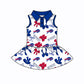( Moq 5 each style ) Baby Girl Team Sibling Red Blue Bows Dress Set 5.28