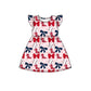 ( Moq 5 each style ) Baby Girl Toddler Team Bows Baseball Red Sibling Romper Dress Set 6.13