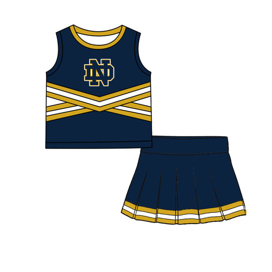 ( Moq 5 ) Baby Girls Kids Sleeveless Vest Skirt Shots Team Set Clothes