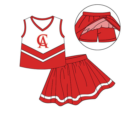 ( Moq 5 each style ) Baby Boy Girl CA Team Cheer Sibling Shirt Bows Jumpsuit Dress Set 7.29