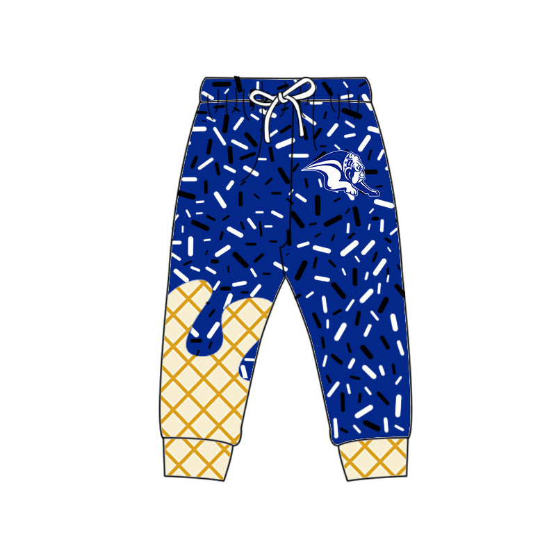 ( Moq 5 each style ) Baby Boy Girl Team Cheer Sibling Shirt Blue Bows Dress Set 8.11