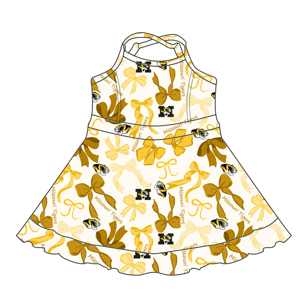 ( Moq 5 each style ) Baby Girl M Tiger Bows Sibling Dress Set 5.14