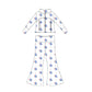 ( Moq 10 ) Baby Girl Long Sleeves Flower Dots Pockets Zipper Tops Bell Bottom Pants Set