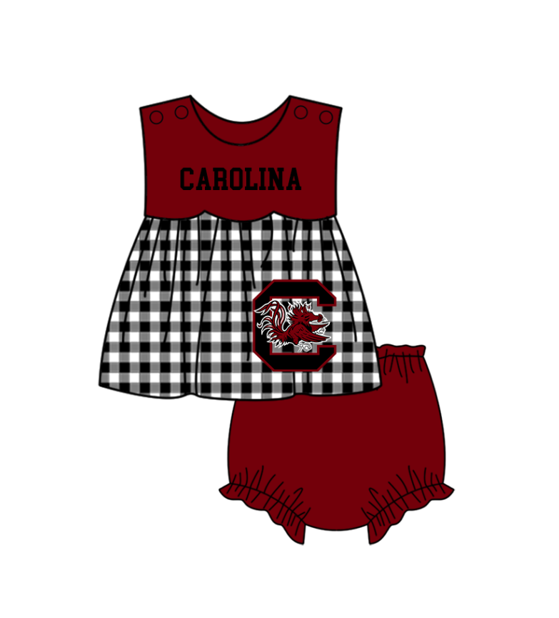 ( Moq 5 Each Style ) Baby Boys Girls Kids Chicken Plaid Team Sibling Rompers Dress Sets