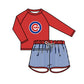( Moq 5 Each Style ) Baby Boys Girls Kids Team Sibling Red Jumpsuits Sets Swimsuits