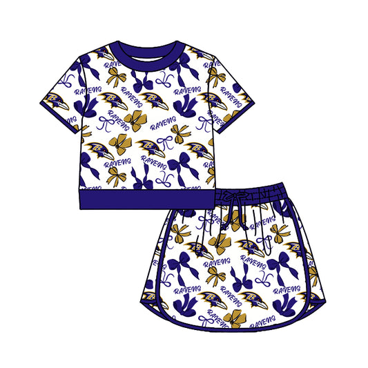 ( Moq 5 Each Style ) Sibling Baby Girls Kids Bows Team Shirt Sets Clothes
