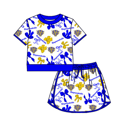 ( Moq 5 Each Style ) Sibling Baby Girls Kids Bows Team Shirt Sets Clothes