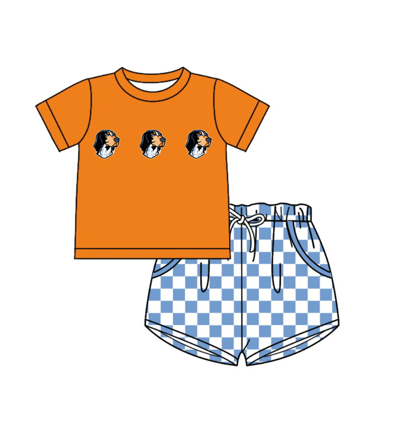 ( Moq 5 Each Style ) Baby Boys Girls Toddler Dogs Plaid Sibling Shorts Sets Team Clothing