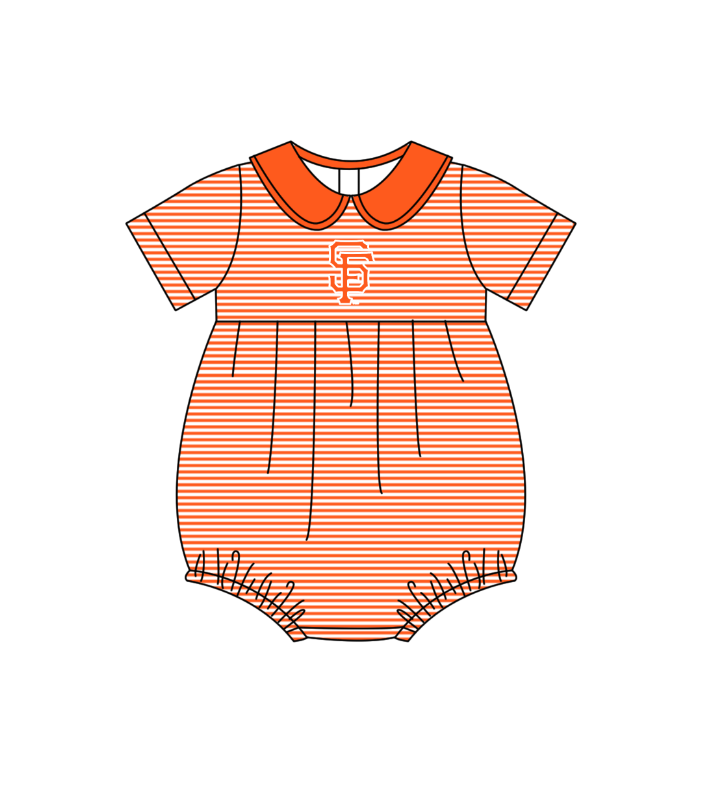 ( Moq 5 Each Style ) Baby Boys Girls Kids Team Sibling Orange Stripes Rompers Sets