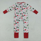 Sibling Baby Girls Christmas Green Red Bows Pockets Jumpsuits Knee Length Dress