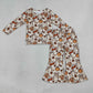 Sibling Baby Girls Kids Long Sleeves Pumpkins Ghosts Flower Shirts Bell Pants Fall Sets Clothes RTS