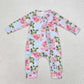 Baby Girl Spring Flower Long Sleeves Bamboo Zipper Romper