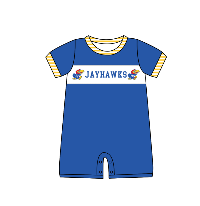 ( Moq 5 Each Style ) Baby Boys Girls Short Sleeves Team Sibling Blue Romper Dress Set