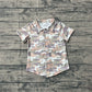 Baby Boys Camo Pattern Short Sleeves Buttons Cardigan Shirt RTS