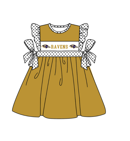 ( Moq 5 ) Baby Girls Toddler Short Sleeves Team Knee Length Ruffle Dress