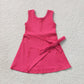 Baby Girls Sleeveless Pink Bow Shorts Knee Length Yoga Active Dress RTS