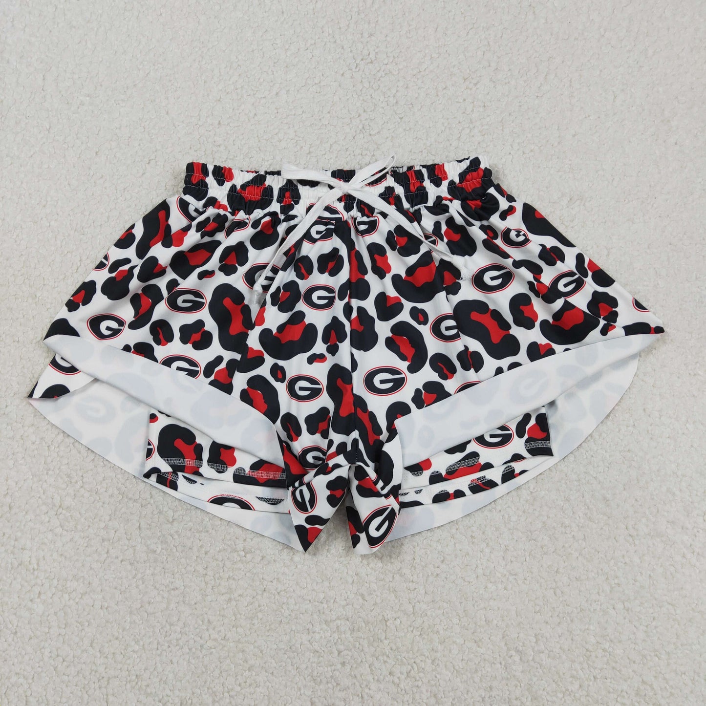 Sibling Baby Girls Adult Women G Leopard Team Yoga Active Ruffle Shorts Dress RTS