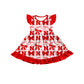 ( Moq 5 each style ) Baby Girl Toddler Team Red Bows Sibling Dress Set 6.26