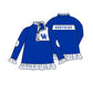 ( Moq 5 each style ) Baby Boy Girl Team Football Sibling Blue Shirt Dress Set 8.19
