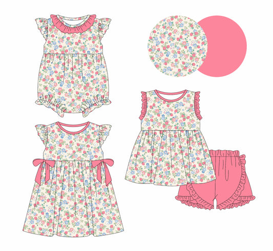 Baby Girl Floral Sibling Romper Dress Set ( Moq 5 Each Style ) 12.30
