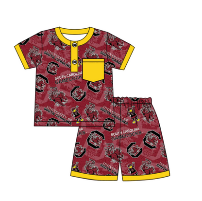 ( Moq 5 each style ) Baby Boy Girl Short Sleeves Team Sibling Dress Shirt Set 5.6