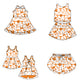 ( Moq 5 Each Style ) Baby Girls Kids Orange Bows Sibling Team Shorts Dresses Set